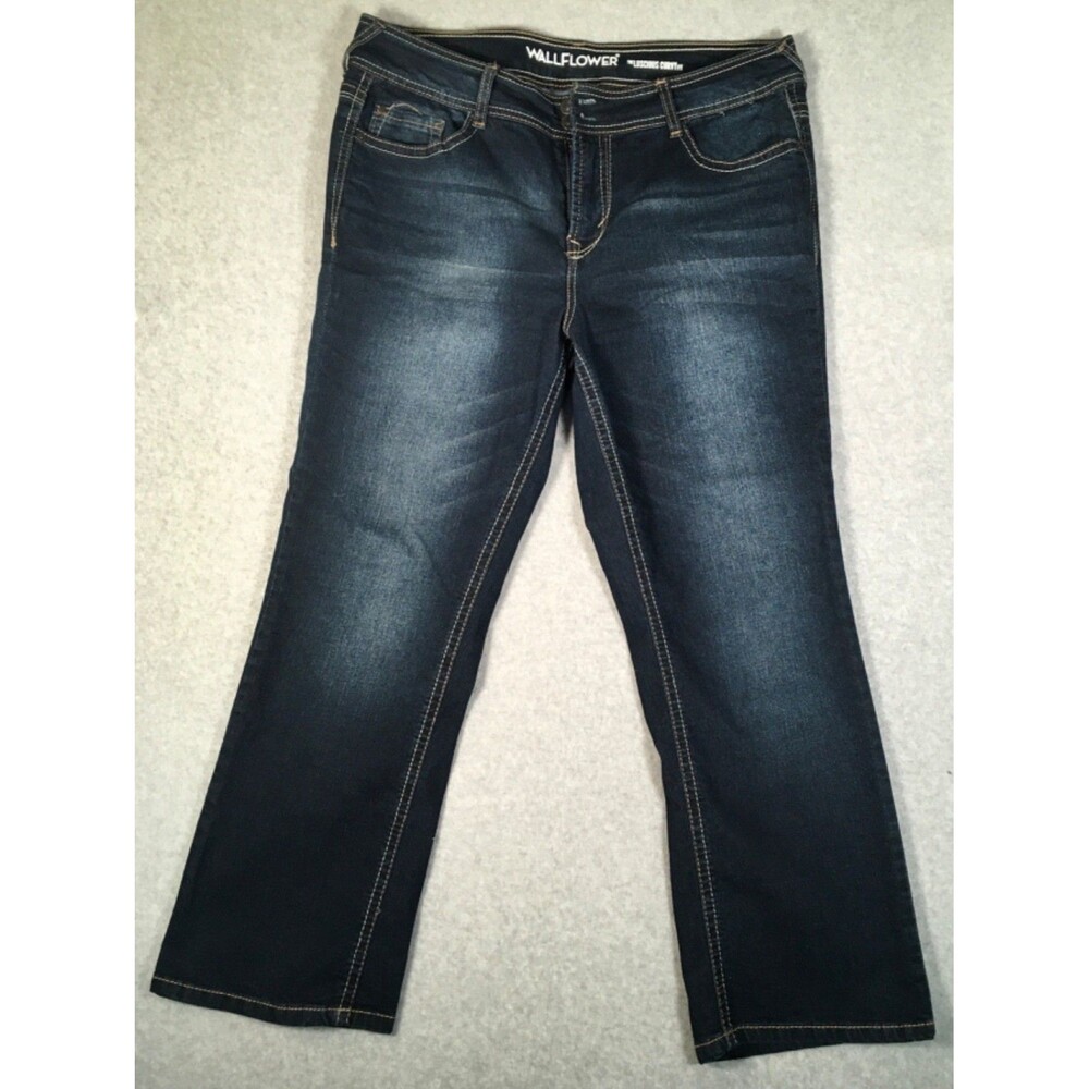 Wallflower Women Sz 14W The Luscious Curvy Fit Jeans Soft Stretch Denim Bootcut